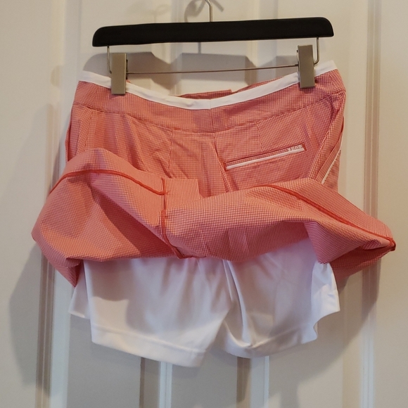 IZOD Red Gingham Plaid Skort Golf Skirt sz 10 - Picture 5 of 9
